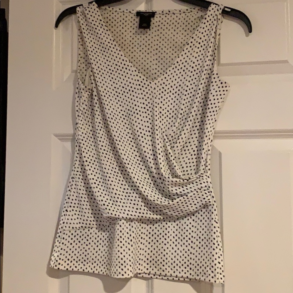 Sleeveless polka dot blouse